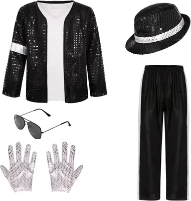 Pop Star Costume for Boys Kids Sequin Jacket Pants Set Best Deal