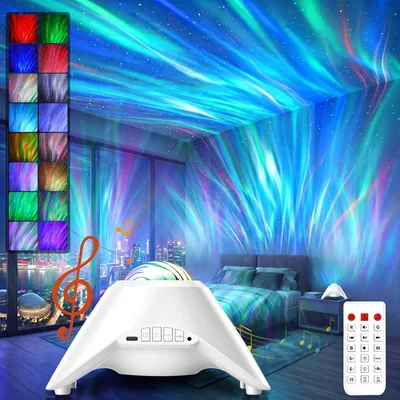 Projecteur LED Aurora Borealis Bluetooth - Lampe Galaxie 16 Couleurs Ambiance