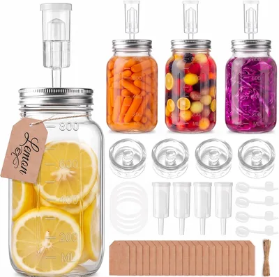 4 Pack Fermentation Jars with Stainless Steel Lids - Best Deal