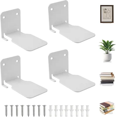 Dcceeo 4 Stück Bücherregal Wandregale, unsichtbares Metall Treppengestell, robuste Wandregal für Büro, Schlafzimmer Wohnzimmer