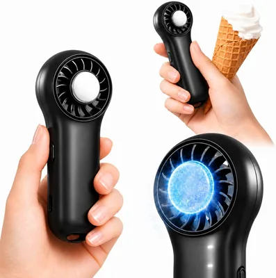 Handheld-Ventilator mit Kühlfunktion, tragbarer Mini-Ventilator 20.000 U/min Hochgeschwindigkeitsventilator, 20,5h Batterielaufzeit Ventilator, 4 Geschwindigkeitsstufen USB-Lade