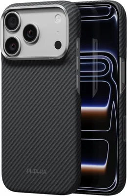 Pitaka Funda Magnética para iPhone 18 Pro de Fibra de Aramid Tejido Ligero Negro