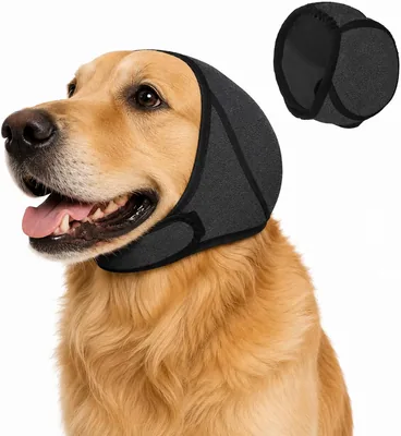 Orejeras Calmantes para Perros 2026, Protector Ajustable de Oídos (Gris Oscuro, L (52-58 cm))