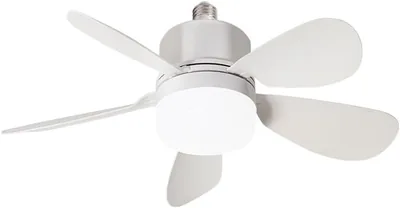 Ventilateur Linhexis avec LED et télécommande, 3 couleurs avec dimmer, 3 vitesses ajustables, minuteur, matériau ABS