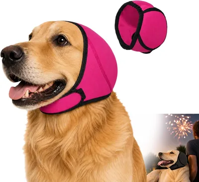 Orejeras Calmantes para Perros 2026, Protector Ajustable de Oídos (Rosa Fucsia, L (52-58 cm)) Best Deal