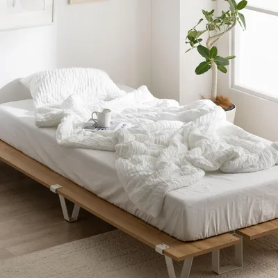 NERUS クロシェブランケット、夏用掛け布団、シングルサイズ、ホワイト（充填）最安値