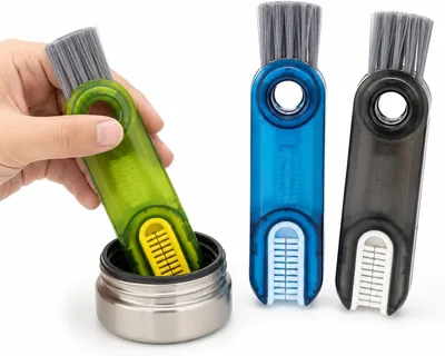 Cepillo Limpiador Tazas Multifuncional 3 en 1, 3PCS Cepillo para Botellas, Portátil para Tapas Taza