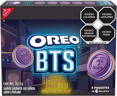 Galletas Oreo BTS sabor a Hotcake edición limitada, 4 paquetes de 6 galletas cada uno (65.7 g)