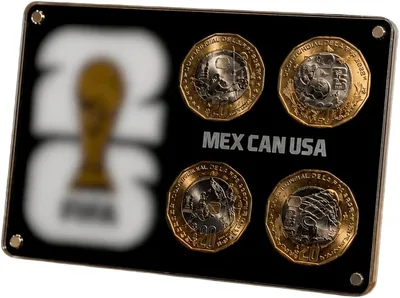 Exhibidor Display Magnético de Monedas Conmemorativas Mundial 2026 | Diseño sencillo y elegante. Tamaño compacto, apertura