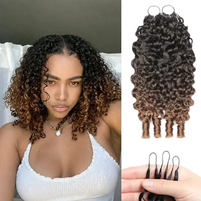 Renyarch Miracle Burmese Curly Mini Knots Crochet Human Hair, 16 Zoll, T30# (40g), Best Deal