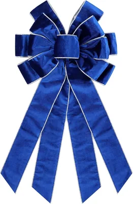 Kutyndrix Royal Blue Velvet Christmas Tree Bow