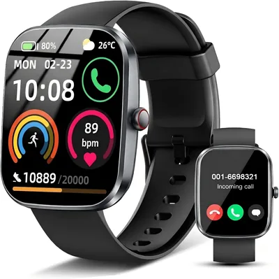 Reloj Inteligente Hombre Mujer, 1.91"HD Smartwatch con Llamadas Bluetooth | Fitness Tracker Pulsómetro/Monitor de Sueño/Podom