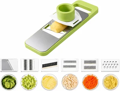 Stainless Steel 6-in-1 Mandoline Slicer with Interchangeable Blades - Best Deal