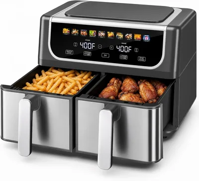 OLIXIS Dual Air Fryers 9.5 Quarts - 10-in-1
