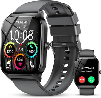CASCHO Smart Watch Hombre Mujer, 1.85 Pulgada HD con Llamadas y Al, Notificaciones WhatsApp, Reloj Inteligente con Pedómetro/H