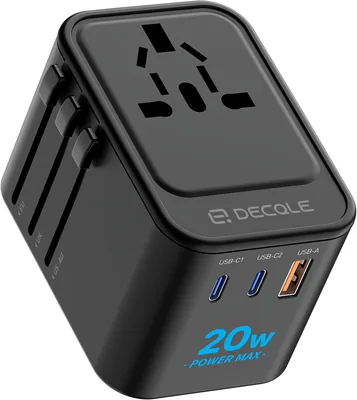 decqle Universal Travel Adapter GaN45W White