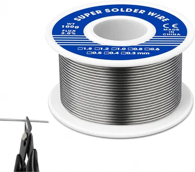 Solder 1 mm, 100 g, Lötfaden für Elektrolotarbeit | Mit Lot und Fluss, Lötstahl 1 mm