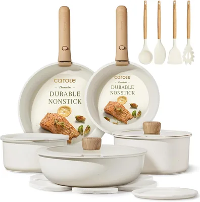 Carote 19-Piece Non Stick Cookware Set - Induction Compatible, Dishwasher Safe, 11% Off