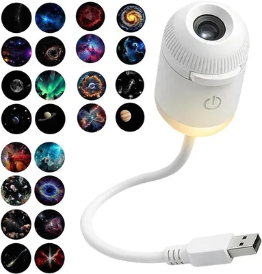 Projecteur Sky 2 en 1 USB avec 24 disques - Rotation à 360°
