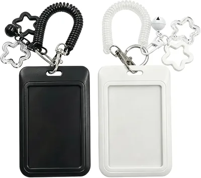 Photocard Holder Keychain 2-Pack Black & White Card Protector Best Deal