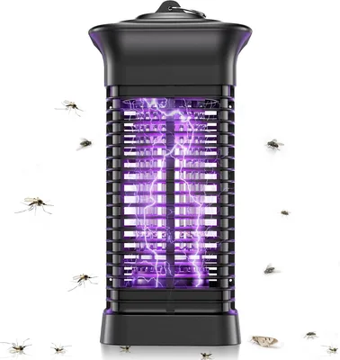 Elektro Insektenvernichter, Moskitofalle für Innen- und Außenbereiche | 360° UV-Licht lockt Insekten, 3000 V Hochspannung, IPX4