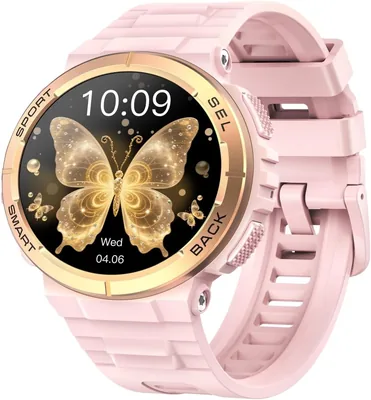 BezosMax SW24 Smartwatch Pink with Fitness Tracking & Bluetooth Calling