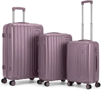 GC GAVENO CAVAILIA 3 Cabin Suitcases Purple 4 Wheel Luggage Best Deal