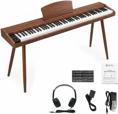 88鍵盤 デジタルピアノ 木製スタンド付き ヘッドホン MIDI対応 初心者向け コンパクト 128音色 ベストディール