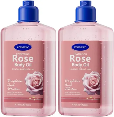 NIKITA.VIVI 2Pcs Rose Body Oil, Hydrating Natural Moisturizer