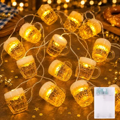 Mavouri Bier Lichterkette mit Timer, 3 m, 30 LED-Lichterkette, Oktoberfest