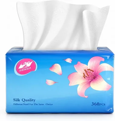 Silk Quality Facial Tissue Paper, Soft White - 360 Pieces