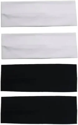 Elastic Stretch Headbands for Women 4 Pack Black White