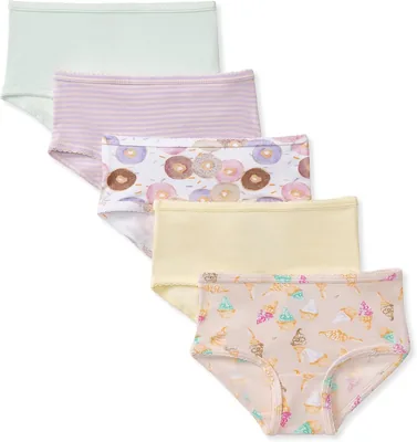 Burt's Bees Organic Cotton Panties for Girls, 5 Pack