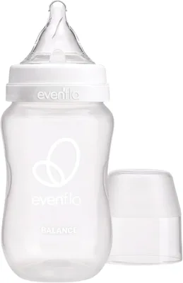 Biberones Evenflo Balance+ de Polipropileno, Cuello Ancho, 9 oz, Mamila Flujo Medio, 2 Pack
