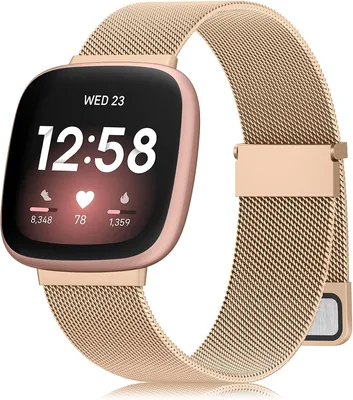 Vancle Stainless Steel Wristband for Fitbit Versa 3/4/Sense/Sense 2