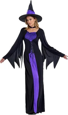 3 Piezas Disfraz Halloween Mujer Gothic, Bruja Manga