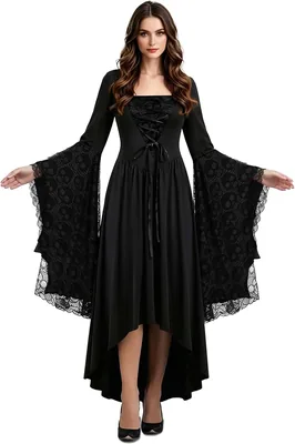 Disfraz Halloween Mujer Vampiro Bruja Vestido con Calaveras Lazada