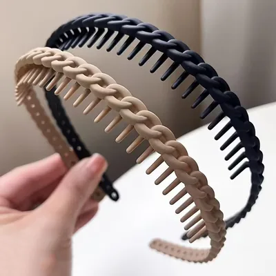 2 Diademas en Zig Zag con Bandas Onduladas para el Cabello con Dientes, Accesorio de Aro para el Cabello