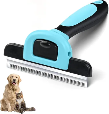 Pet Deshedding Brush - Stainless Steel Curved Blades Best Deal