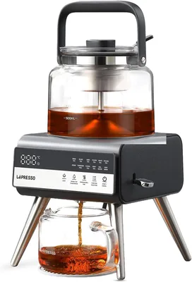 LePresso Brewify Electric Tea Brewer - 1000ml Digital Display Tea Maker, Titanium & Stainless Steel