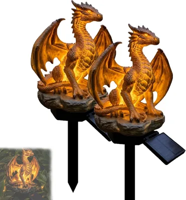 Solar Dragon Garden Ornament with LED Lights