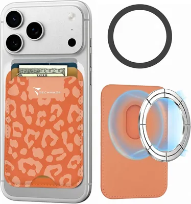 TECHMADE Kartföljare Kompatibel med iPhone, Med Adapterring Inkludert - Plats för 3 Kartor eller Pengar, Snabbt Utläsningssystem - RFID B