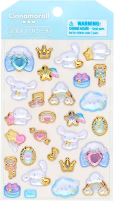 Sanrio Gold Foil Squishy Stickers, Cinnamon Roll