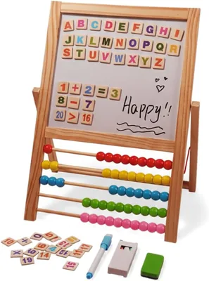 Kids Double Sided Drawing Board with Abacus