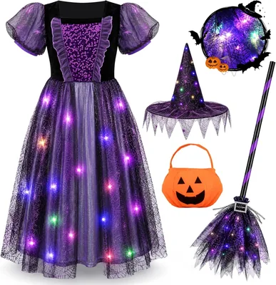 Meland Witch Costume Kids Halloween Fancy Dress