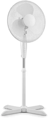 Ventilador COSHANO de 16" | Ajustable en altura, 3 velocidades, 45W, motor silencioso de aluminio, base estable, cabezal oscilante de 70°, seguro