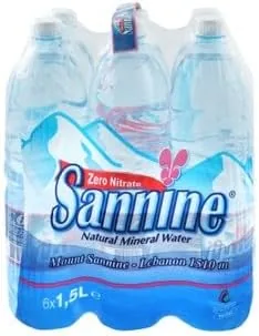 Sannine Natural Mineral Water, 6 x 1.5 L