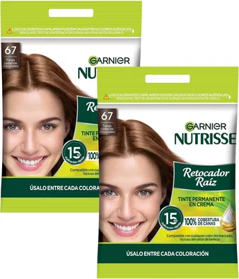 Kit Garnier Nutrisse Retocador de Raíz 6.7 Chocolate, 2 Unidades, Cobertura Completa, Aplicación Rápida