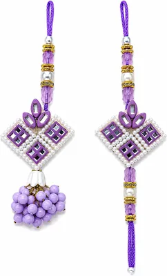 Shreeji Creations Lavender Blossom Bhaiya & Bhabi Rakhi Set Best Deal