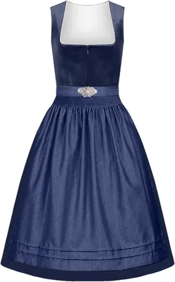 Dirndl Midi Frauen Samt mit Apron, Modernes Dirndlkleid, Elegante Tracht, Traditionelles Kleid für Oktoberfest Wiesn, Festlich